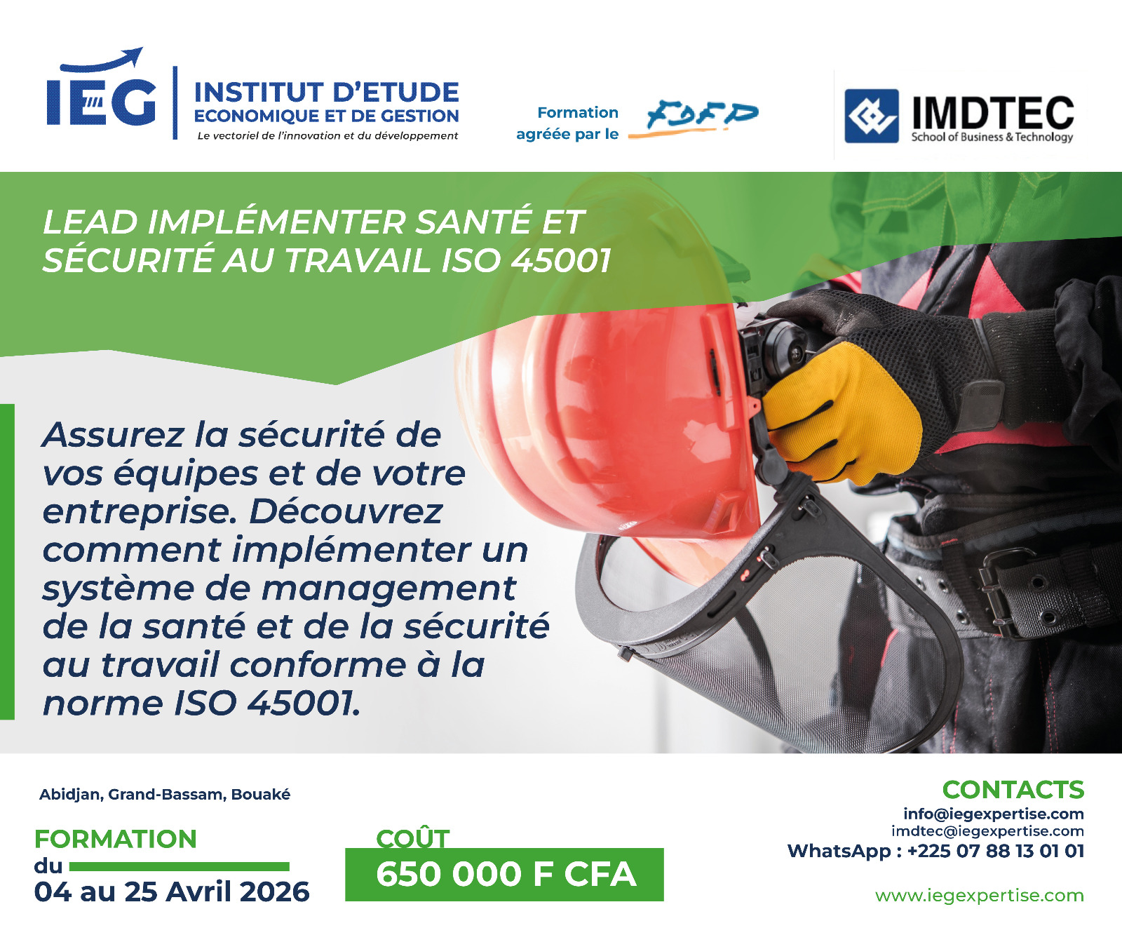 Lead Implémenter Santé et Sécurité au Travail ISO 45001 : Certifiez votre Organisation aux Standards Internationaux